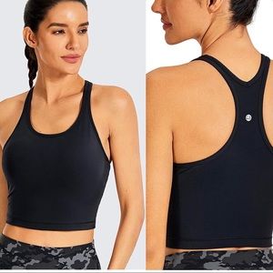 NEW CRZ YOGA BLACK SPORTS BRA / CROP TANK TOP